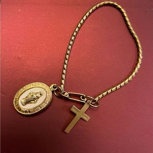 Stunning gold christian religious bracelet